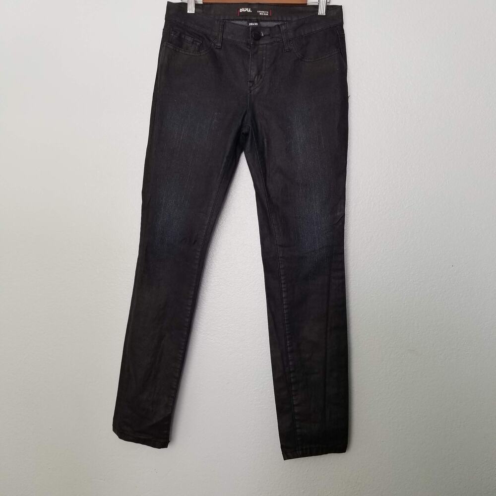 BDG  Mid Rise Coated Skinny Jeans Dark Wash Leather Look Women’s 29